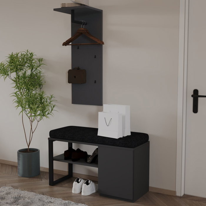 Hanah Home Lion - Juego de Soporte para Pasillo Antracita